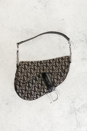 FWRD Renew Dior Saddle Bag in Black