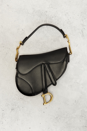 FWRD Renew Dior Mini Saddle Bag in Black