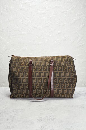 FWRD Renew Fendi Zucca Boston Bag