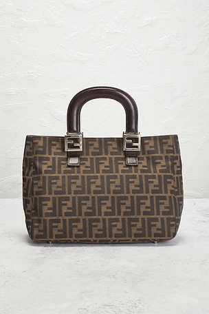 FWRD Renew Fendi Zucca Handbag in Brown