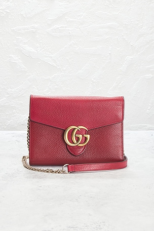 FWRD Renew Gucci GG Marmont Wallet On Chain in Red