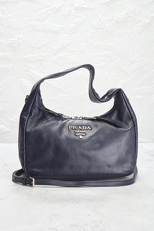 FWRD Renew Prada Tessuto Sport Hobo Bag in Black