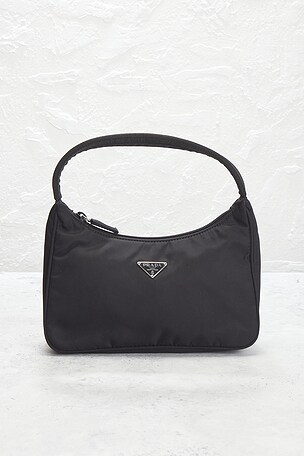 FWRD Renew Prada Tessuto Sport Hobo Bag in Black