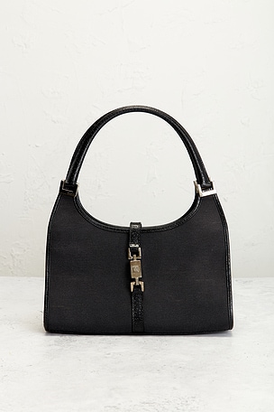FWRD Renew Gucci Bardot Shoulder Bag in Black