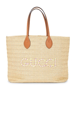 Gucci Raffia Logo Tote Bag FWRD Renew
