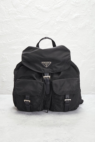 FWRD Renew Prada Tessuto Backpack in Black