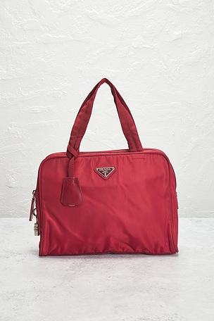 FWRD Renew Prada Tessuto Handbag in Red