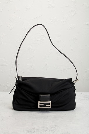 FWRD Renew Fendi Mama Baguette Shoulder Bag in Black