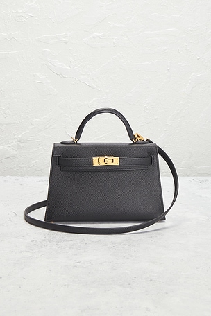 FWRD Renew Hermes Epsom Kelly 20 Handbag in Black