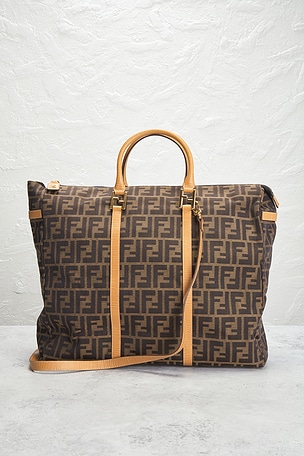 FWRD Renew Fendi Zucca Boston Bag