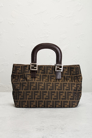 FWRD Renew Fendi Zucca Handbag in Brown