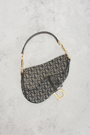 FWRD Renew Dior Trotter Oblique Saddle Bag in Blue