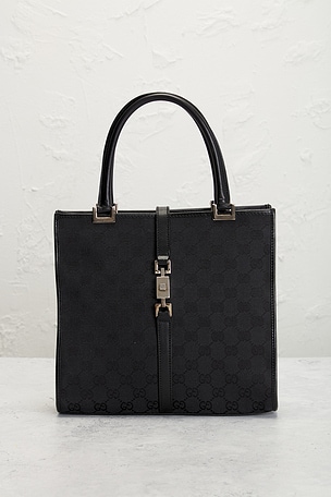 FWRD Renew Gucci Bardot Tote Bag in Black