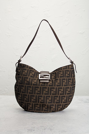 FWRD Renew Fendi Zucca Hobo Bag in Brown