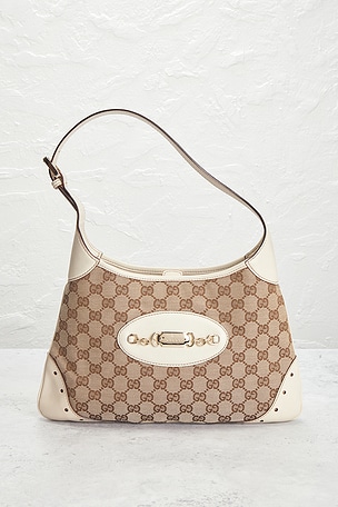 FWRD Renew Gucci Punch Hobo Bag in Beige