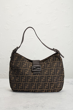 FWRD Renew Fendi Zucca Hobo Bag in Brown