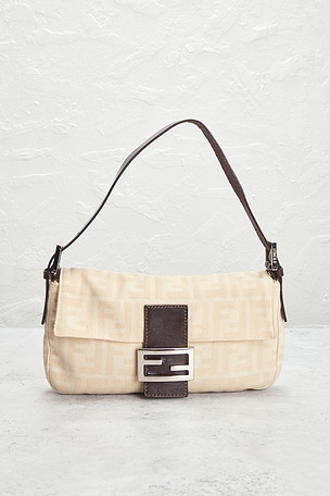 FWRD Renew Fendi Zucca Baguette Shoulder Bag