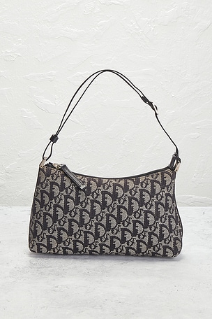 FWRD Renew Dior Trotter Pochette Shoulder Bag in Beige