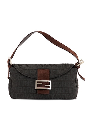 Fendi Zucchino Mini Baguette Shoulder Bag FWRD Renew