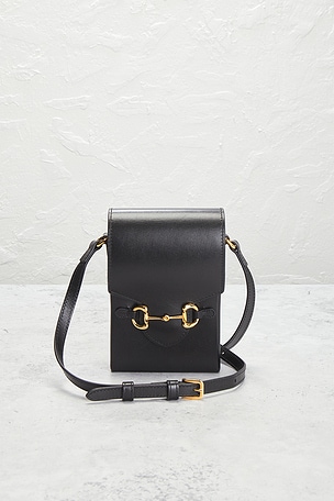 FWRD Renew Gucci Mini Horsebit 1955 Crossbody Bag in Black