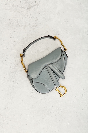 FWRD Renew Dior Saddle Bag in Blue