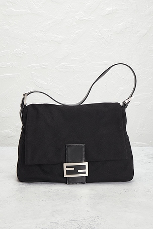 FWRD Renew Fendi Mama Baguette Shoulder Bag in Black