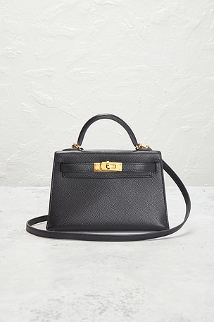 FWRD Renew Hermes Epsom Kelly 20 Handbag in Black