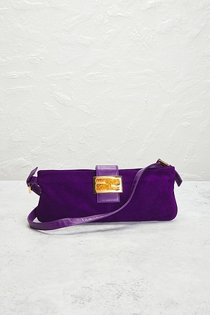 FWRD Renew Fendi Baguette Shoulder Bag in Purple