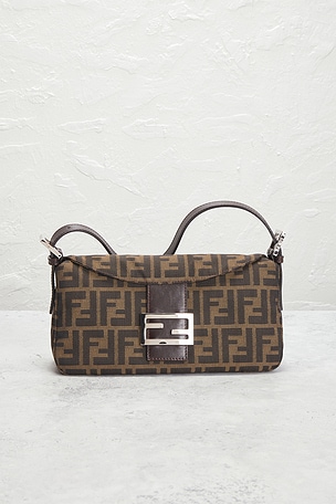 FWRD Renew Fendi Zucca Baguette Shoulder Bag