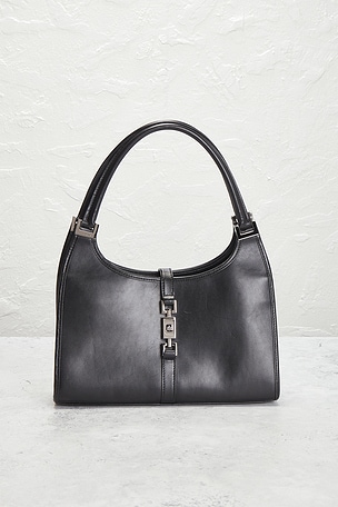 FWRD Renew Gucci Bardot Shoulder Bag in Black