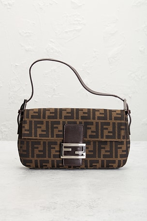 FWRD Renew Fendi Zucca Baguette Shoulder Bag