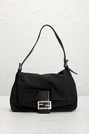 FWRD Renew Fendi Mama Baguette Shoulder Bag in Black