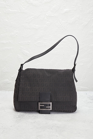 FWRD Renew Fendi Zucchino Mama Baguette Shoulder Bag in Brown