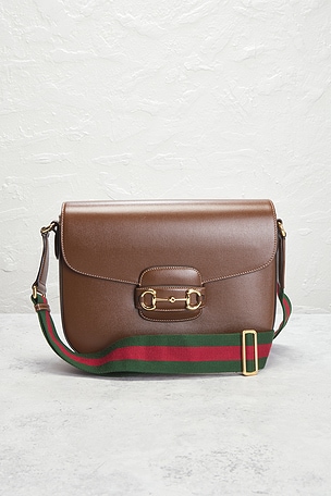 FWRD Renew Gucci Horsebit 1955 Shoulder Bag in Brown