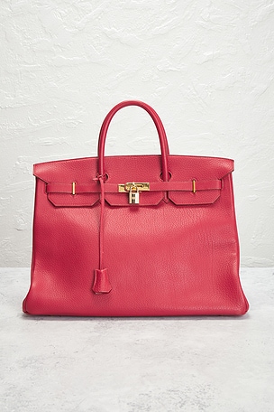 FWRD Renew Hermes 1992 Fjord Birkin 40 Retourne Handbag in Red