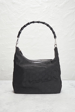 FWRD Renew Gucci Bamboo Hobo Bag in Black