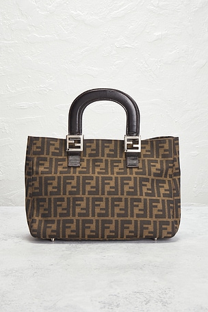 FWRD Renew Fendi Zucca Handbag in Brown