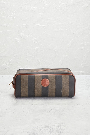 FWRD Renew Fendi Pequin Pouch in Brown
