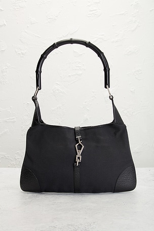 FWRD Renew Gucci Bamboo Jackie Shoulder Bag in Black