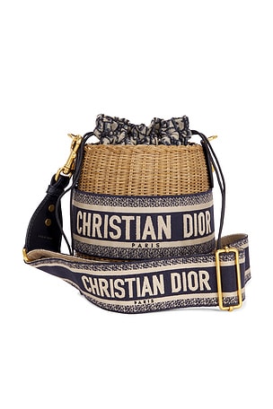 Dior Wicker Oblique Drawstring Bucket Bag FWRD Renew