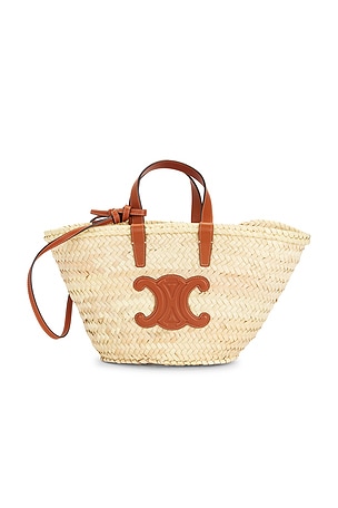 Celine Raffia Triomphe Panier Bucket Bag FWRD Renew