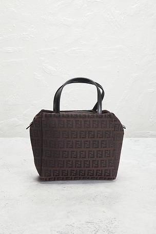 FWRD Renew Fendi Zucchino Handbag in Brown