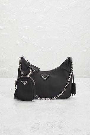 FWRD Renew Prada Re-Edition 2005 Re-Nylon Shoulder Bag in Black