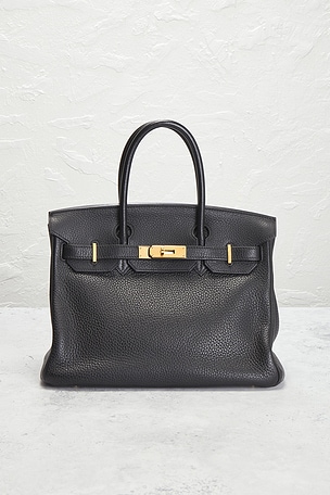FWRD Renew Hermes Clemence Birkin 30 Handbag in Black