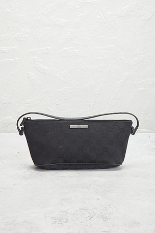 FWRD Renew Gucci GG Boat Pochette Shoulder Bag in Black