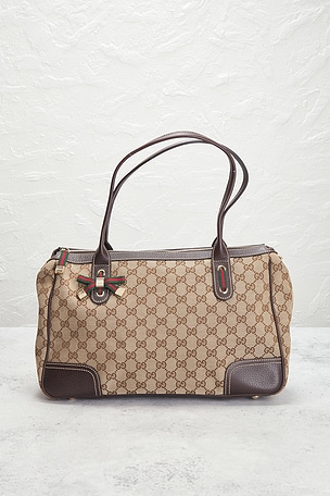 FWRD Renew Gucci Princy Tote Bag in Beige
