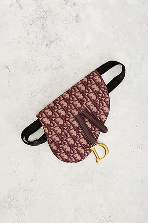 FWRD Renew Dior Saddle Belt Bag in Red
