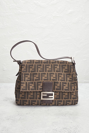FWRD Renew Fendi Zucca Mama Forever Baguette Shoulder Bag