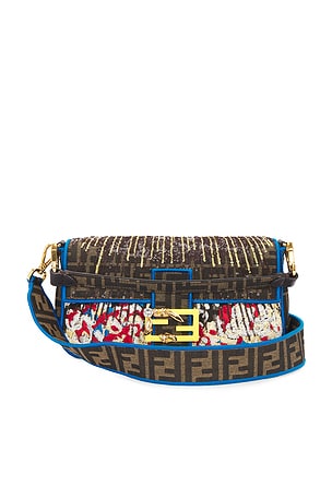 Fendi Zucca Embroidered Baguette Shoulder Bag FWRD Renew