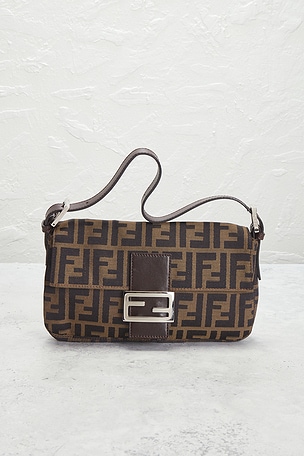 FWRD Renew Fendi Zucca Baguette Shoulder Bag